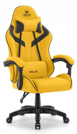 Ігрове офісне крісло Hell's Chair HC-1007 2.0 Yellow, обертове, екошкіра