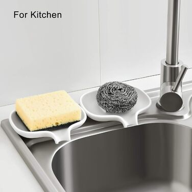 Силіконова мильниця SUBEKYU з підставкою для стікання води, 2 шт, білий колір