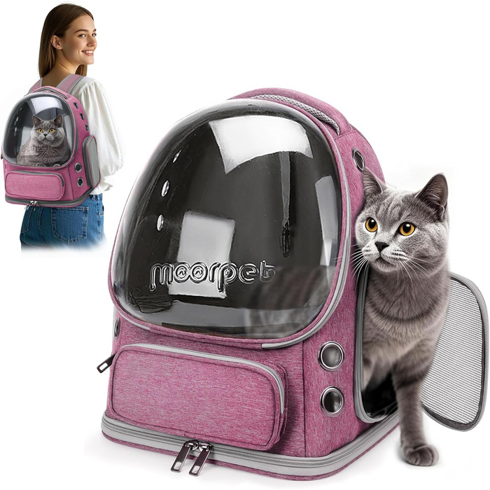 Рюкзак-переноска для котів та собак ALLSOPETS Bubble Carrier Rosa (до 7.5 кг)