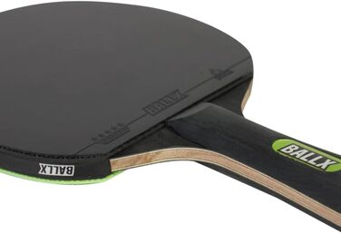 BallX Pro Carbon Table Tennis Paddle - 7-ply Blade - 2.0mm Sponge Cushion - Two different 5-Star Rubber Surfaces (Black & Green) - Includes Paddle Bag - AeroSpin 6000 Carbon