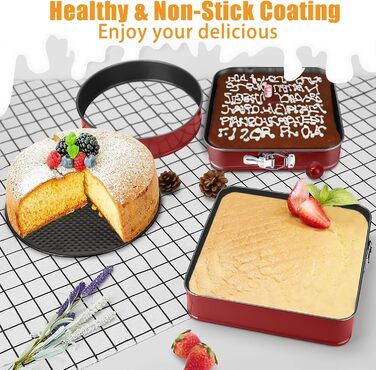 Набір форм для випічки Springform Set (4 шт.) - червоний, 16/20/22/26 см