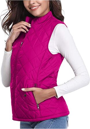 Жіночий теплий жилет з пуховим наповнювачем, вітро- та водовідштовхувальний, для активного відпочинку, з кишенями, колір рожевий, розмір S