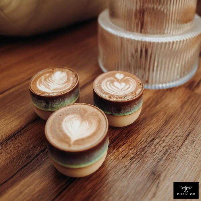 Набір порцелянових чашок Illusion, 4 шт. по 120 мл, без ручки, для еспресо, сумісний з посудомийною машиною, для мікрохвильової печі, подарункова коробка