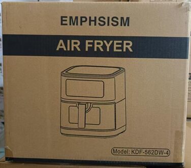 Аерофритюрниця Emphsism XXL 7 л, 1700 Вт з оглядовим вікном, LED-екраном, 10 програмами, без жиру, підсвітка, функція розігріву