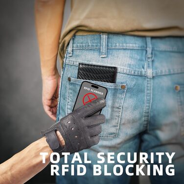 Чоловічий гаманець Zitahli Sport-Fan з RFID-захистом, 10-12 карт, з кліпсою для грошей та віконцем для ID, тонкий, міститься в A-carbon, чорний та помаранчевий