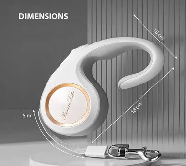 Відтягуваний поводок для собак - сучасний 5-метровий рулетка для собак малих та середніх порід (до 50 кг) - новий дизайн 2024 року