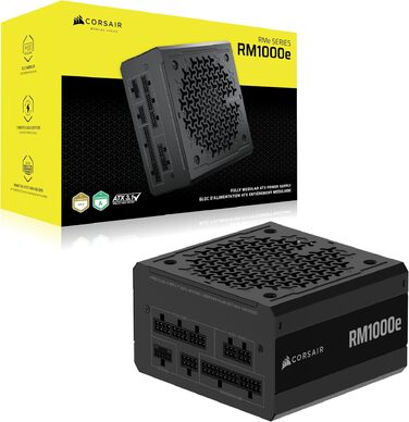 Блок живлення Corsair RM1000e (2025) 1000W ATX 3.1 PCIe 5.1, повністю модульний, 12V-2x6, Cybenetics Gold, чорний