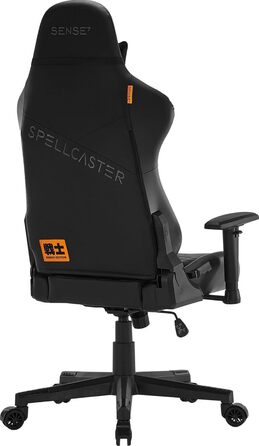 Ігрове крісло SENSE7 Spellcaster Senshi, ергономічне, PU-шкіра, регульоване, до 150 кг, чорне, для ПК
