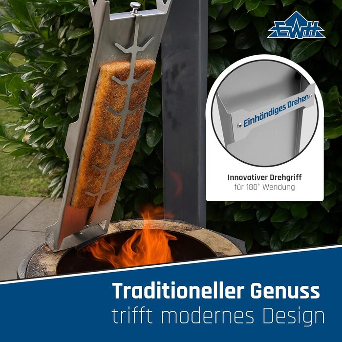 Тримач для лосося EWH з нержавіючої сталі для вогнища, решітка для запікання риби на вогні з ручкою-перевертачем