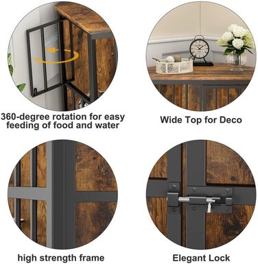 Клітка для собак ROOMTEC 106,7 см, кутова, з мискою, дерев'яна, для дому, 42.5'x23.8'x26.7'