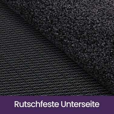 Килимок для дому DEXI 50 x 80 см, чорно-сірий, антиковзаюча, швидковисихаюча, для собак, на вході, в коридор, легко миється