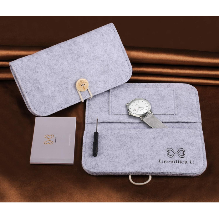 Годинник на зап'ясті Unendlich для чоловіків: ультратонкий, водонепроникний, кварцовий, з мінімалістичним цифровим дисплеєм, з цифровим календарем, для бізнесу та повсякденного носіння, з нержавіючою сталею (Silver-b)
