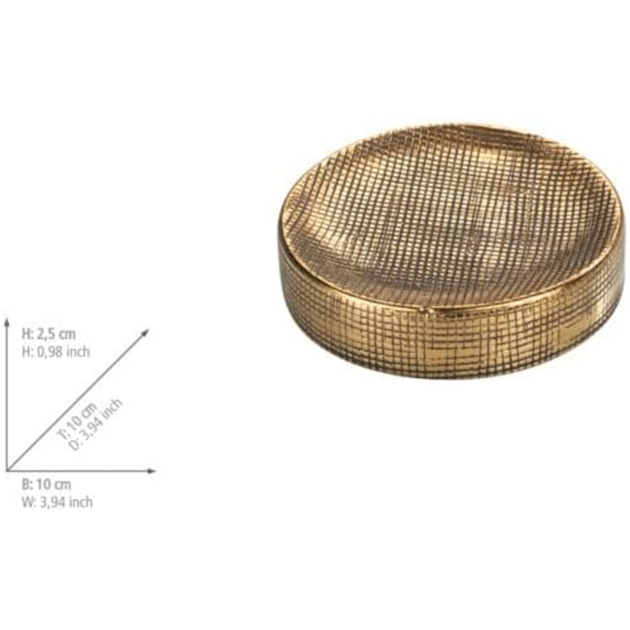 Підставка для мила WENKO Rivara, керамічна, золота, Ø 10 x 2,5 см