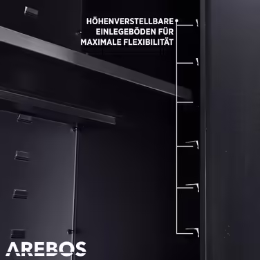 Металевий офісний шафа Arebos, чорний, 90x90x40 см, з регульованою полицею, для зберігання документів і матеріалів