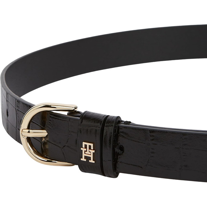 Ремінь жіночий Tommy Hilfiger Essential Effortless Croc 110 Black (Чорний) з регульованою пряжкою