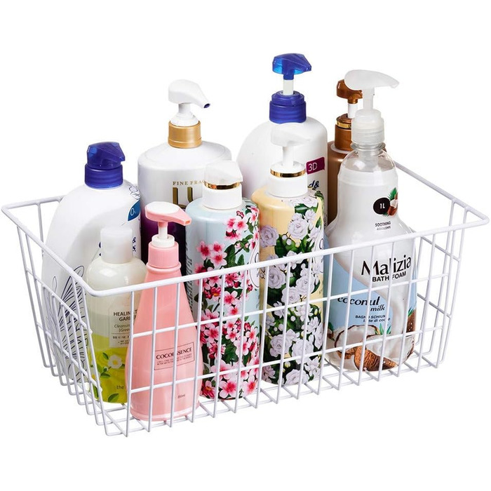 SANNO SANNO Wire Storage Baskets Freezer Baskets Farmhouse Organizer Storage Containers Large Organizer Containers for Pantry Organization Storage Baskets Rack with Handles - Set of 2