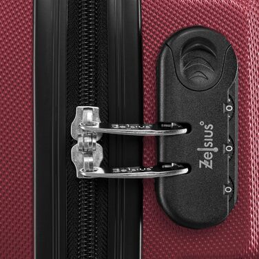 Набір валіз Zelsius 3 шт. (Чорний, Червоний) | ABS, Замки, Роздільники | Ручна валіза, Trolley, Кoffer Groß
