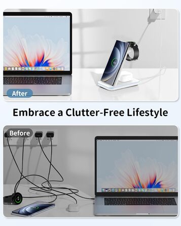 Бездротова зарядка JoyGeek 3-в-1 для Samsung Galaxy: смартфони S23/S24/S25, годинники та навушники