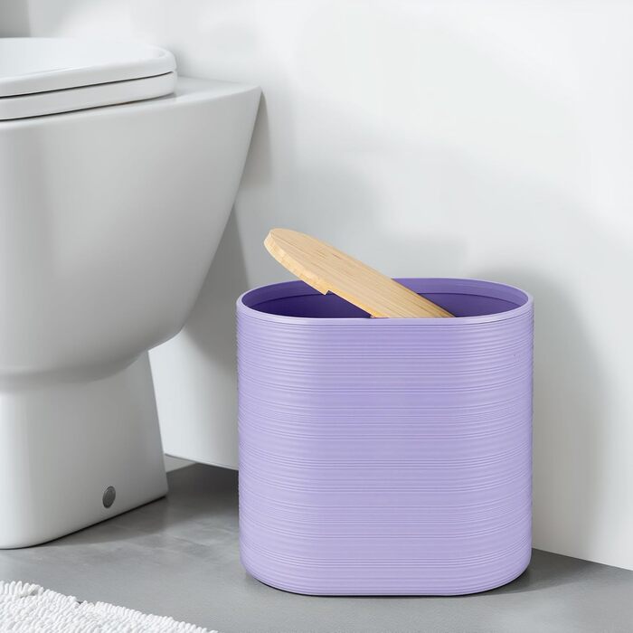 Набір для ванної кімнати IMAVO, 26 предметів: душовий завіс, килимок, смітник, піднос, дозатор мила, мильниця, тримач для зубних щіток, стакан для зубних щіток (фіолетовий, 11 предметів)