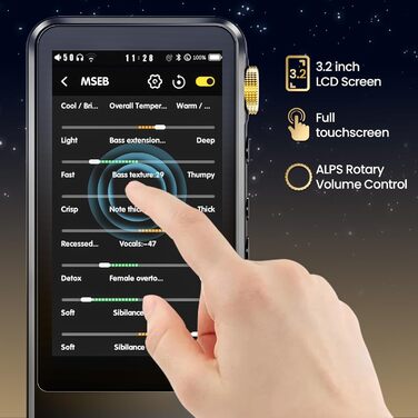 HIFI WALKER H20 Pro: Аудіо-плеєр Hi-Res з Bluetooth 5.1, DAC DSD256, 64GB