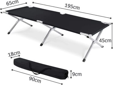 GOODS+GADGETS Folding Army Field Bed - Aluminum