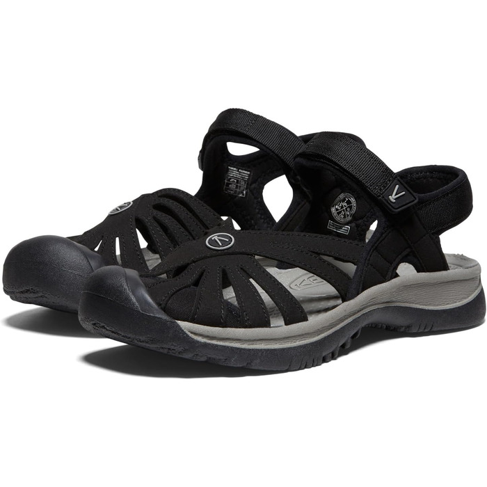 KEEN Rose Сандалі жіночі чорно-сірі, розмір 39 EU, закритий носок, повсякденні