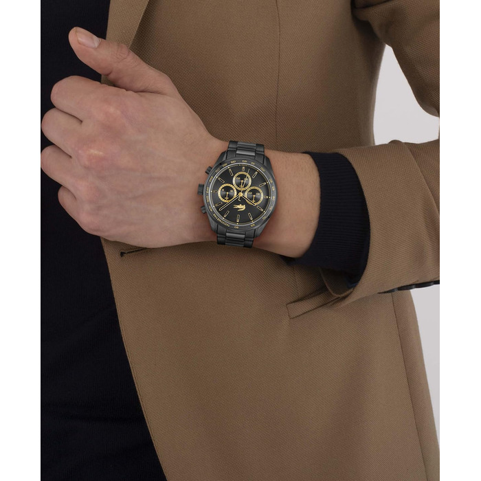 Годинник чоловічий Lacoste Boston Chronograph кварцовий з браслетом шкіряним або металевим (срібний)