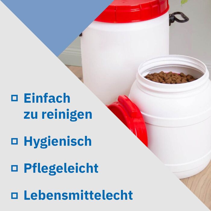 Контейнер для корму для тварин Box Fabrik з кришкою та лопаткою | 15 літрів, HDPE, преміум-якість