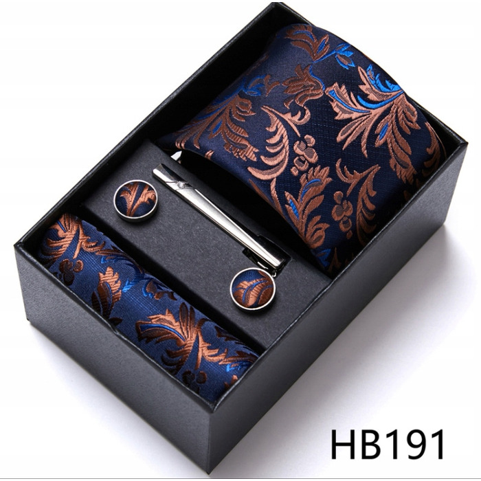 Набір аксесуарів для чоловіків: шовкова краватка, затискач та кишенкова хустка — вибір для справжнього джентльмена