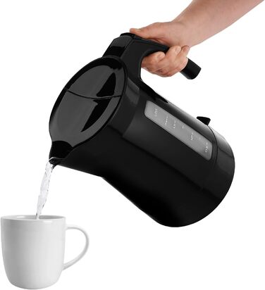 Електричний чайник MELITTA Enjoy Aqua, 1.7 л, 2400 Вт, чорний/червоний, знімний фільтр від накипу