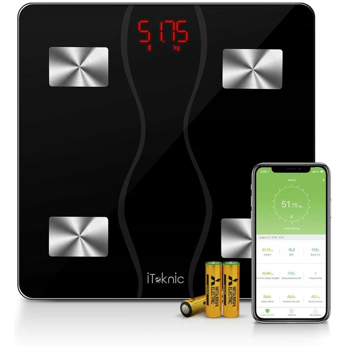 Аналітичні ваги для ванної з Bluetooth та мобільним додатком