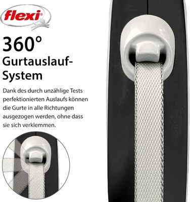 Рулетка для собак Flexi Comfort S, 5 м, чорна (до 15 кг)