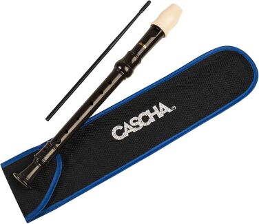 Блокфлейта сопрано CASCHA HH 2173 для дітей та початківців - набір з чохлом, серветкою та таблицею грипів. Легка у використанні, пластикова блокфлейта з бароковою схемою грипів.