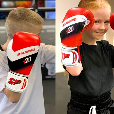 Starpro Kids Boxing Gloves - Children's Boxing Gloves for Small & Delicate Hands, Ages 6-10, Boxing Set (Red, 6oz)