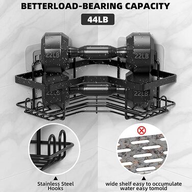 Набір полиць для душу без свердління, 5 шт. Органайзер для ванної кімнати, полиці для душу з нержавіючої сталі, велика місткість, корзинка для душу, тримач для шампуню та гелю для душу для ванної кімнати та кухні (2 прямокутні + 2 контейнери + 1 для зубни