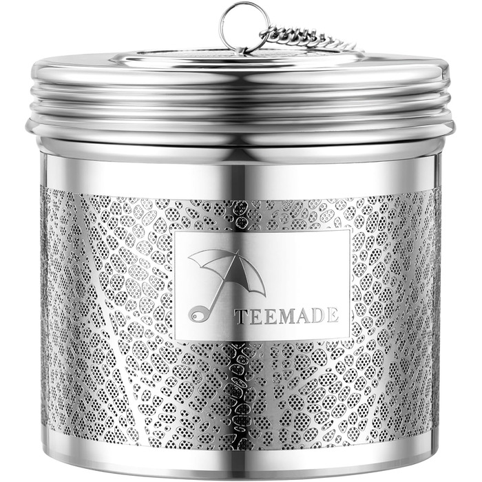 Large Tea Filter - SUS 304 Stainless Steel Tea Strainer with Extended Chains and Extra Fine Mesh Tea Egg for Infusing Herbal Tea, Spices, or Soups