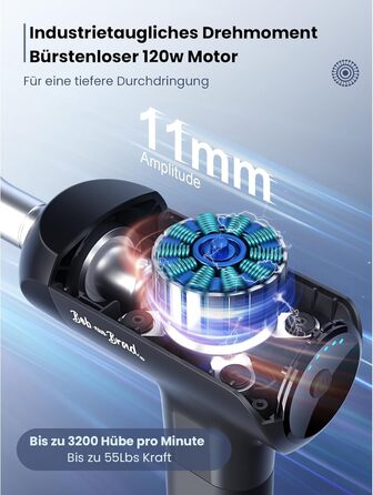 Bob & Brad X6 Pro Max Massage Gun with Heat & Cold Therapy - 11mm Amplitude Electric Muscle Massager with Metal Massage Heads for Pain Relief & Relaxation - Black