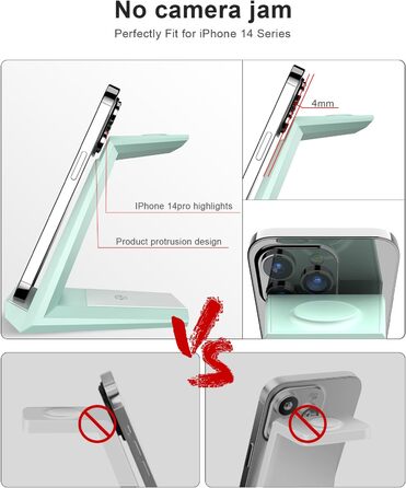 Бездротова зарядка 3-в-1 для Apple Watch, iPhone та AirPods Pro (білий/зелений)