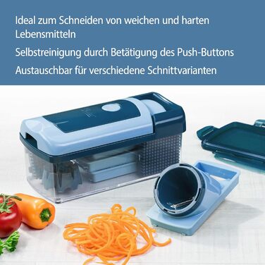 Genius Nicer Dicer Fusion Smart Julienne Slicer | Mint Green | 16-Piece Vegetable Chopper with Spiralizer, Grater, and Dicer | As Seen on TV