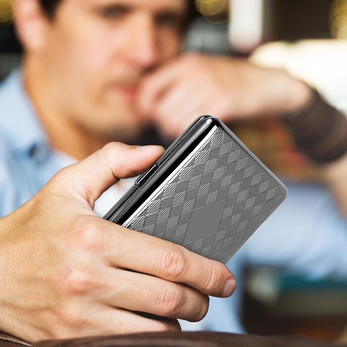Металеве етолі для сигарет 84 мм, чорне, трикутник, для King Size (14 шт.), захист RFID