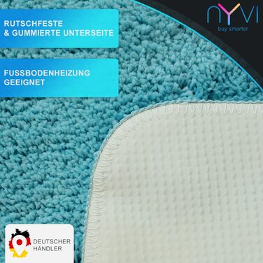 Набір килимків для ванної кімнати NYVI Spa Lasalle, 2 предмети (45x50 та 50x80 см), Aqua — протиковзкий, гігроскопічний та швидкосохнучий коврик для ванної та туалету, Oeko-TEX