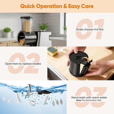 Електричний м'ясоруб 2800 Вт з насадками для овочів та сиру, кухонний комбайн 5-в-1 для м'яса, овочів, сиру та приготування ковбас