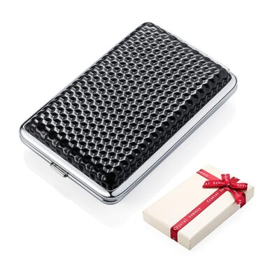 Чохол для сигарет з PU шкіри на 14 сигарет: чорний, срібний, червоний, синій. Металевий чохол для сигарет для чоловіків та жінок з подарунковою коробкою