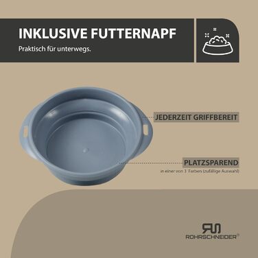 Лежанка для собак Rohrschneider з мискою, 50x80x7 см, бірюзовий | Лежанка для собак та котів, антиковзаюча, міцна, Made in EU