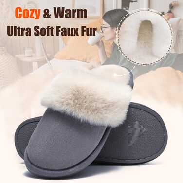 Тапочки домашні жіночі/чоловічі зимові з піною пам'яті, теплі, м'які, зручні, антиковзні, для дому та вулиці (38.5/40 EU, сірий)