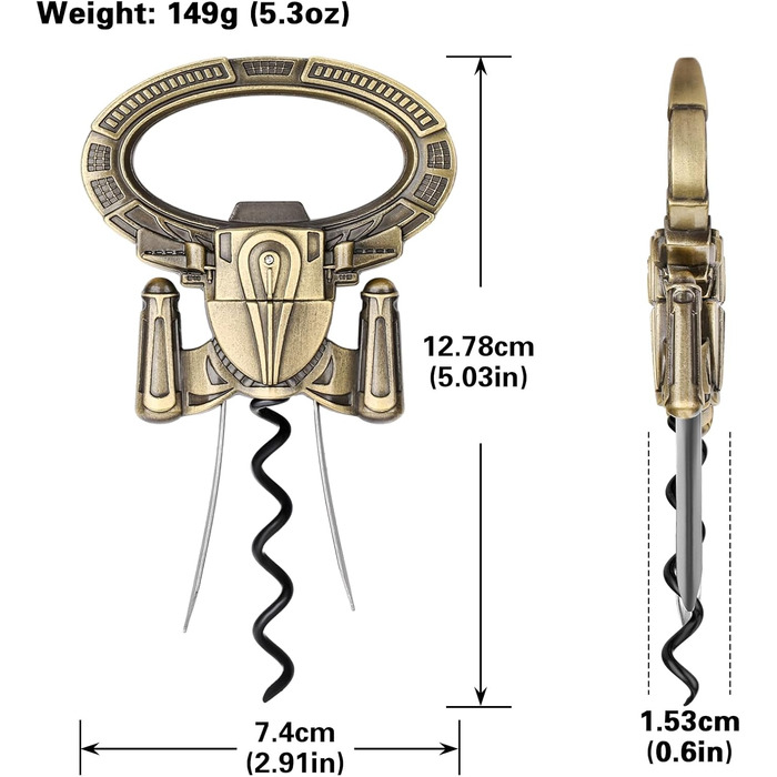 Відкривачка для вина LKKCHER з двома зубцями, для старих винних пляшок, професійна, бронзова з подарунковою коробкою та листівкою