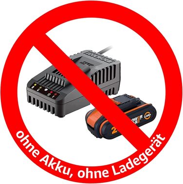 Акумуляторний повітродув WORX WG547E.9 Turbine 20V, турбінна технологія, 2 швидкості, 120 км/год, 600 м³/год, ергономічний, без акумулятора і зарядного