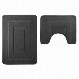 Килимок для ванної кімнати SmartHome, чорний, прямокутний, 50x80 см, з вирізом під унітаз