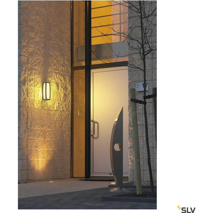 SLV Wall Lamp MERIDIAN BOX with Motion Sensor | for effective outdoor lighting of walls and entrance areas | LED Spotlight, Wall Light, Outdoor Light, Garden Light, Path Light | E27, 25W max