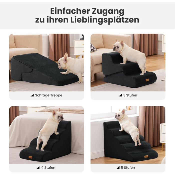 Сходинка для собак Gardner Pet - 3 сходинки, 35/42 см, з водонепроникним покриттям, для ліжка, дивану, крісла